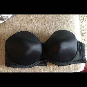 Black strapless bra worn once